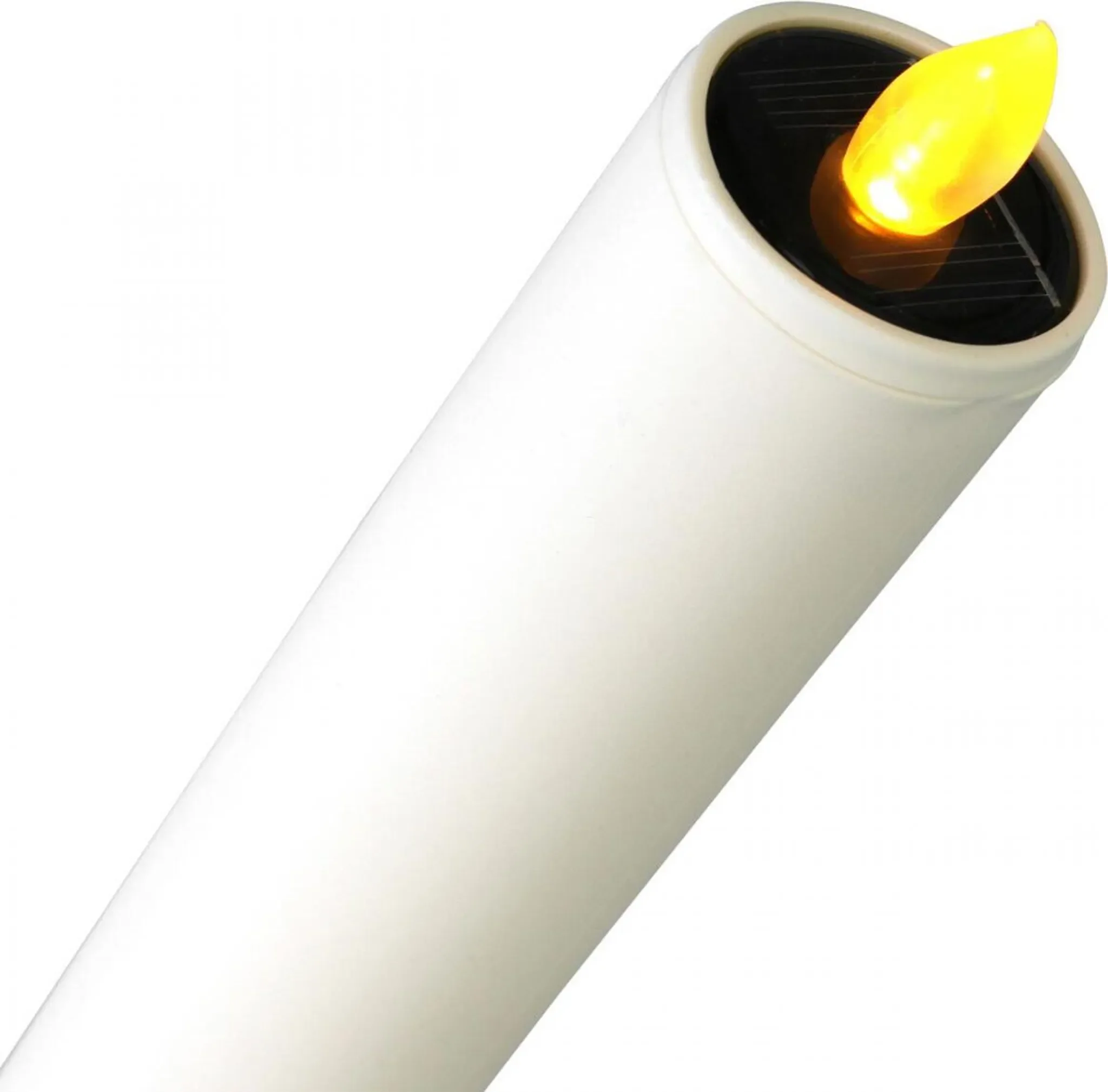 Lumineo LED Solar-Gartenfackel „Kerze“, Ø 4 cm, Höhe 97,5 cm, orange Flamme